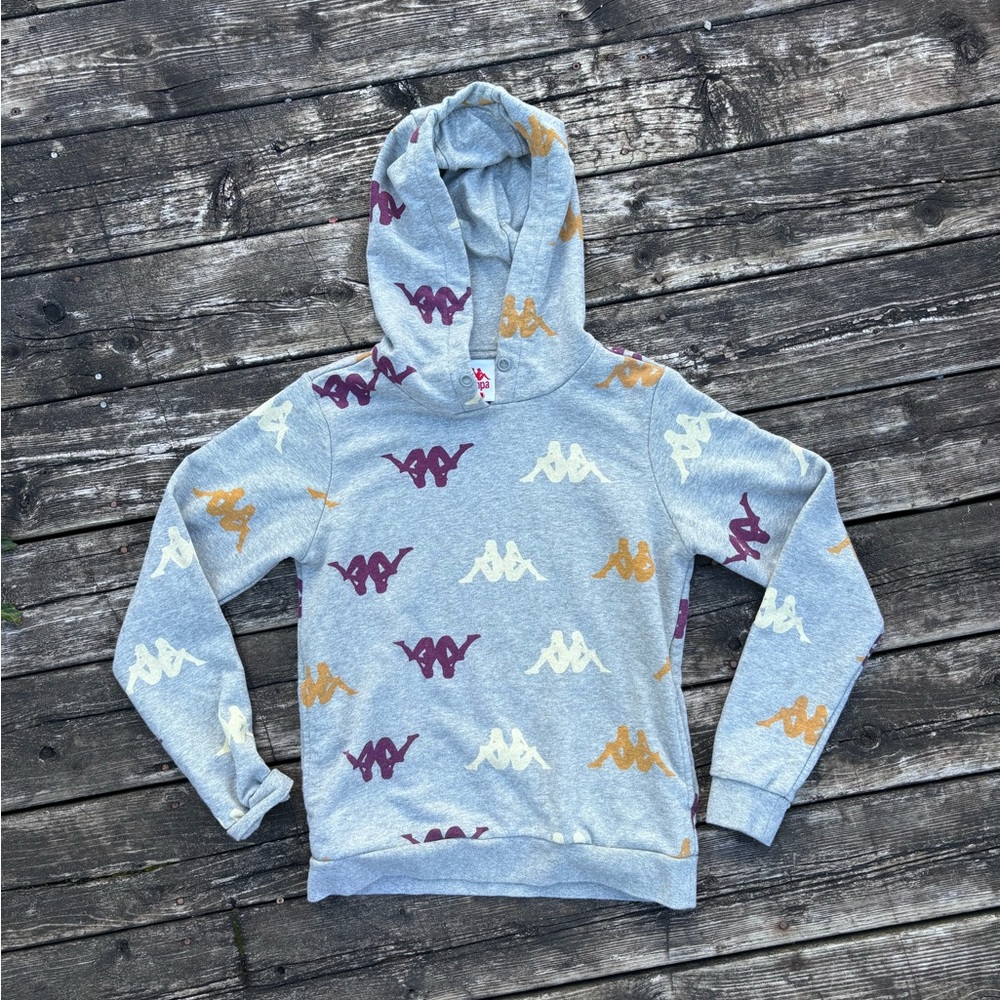 Kappa Gray Hoodie with Multicolor Logo